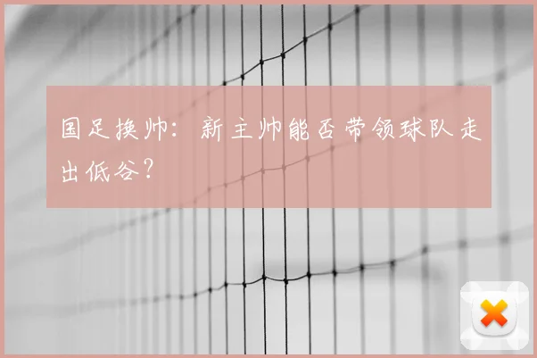 国足换帅：新主帅能否带领球队走出低谷？
